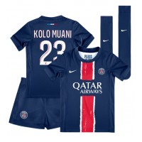 Koszulka piłkarska Paris Saint-Germain Randal Kolo Muani #23 Strój Domowy dla dzieci 2024-25 tanio Krótki Rękaw (+ Krótkie spodenki)